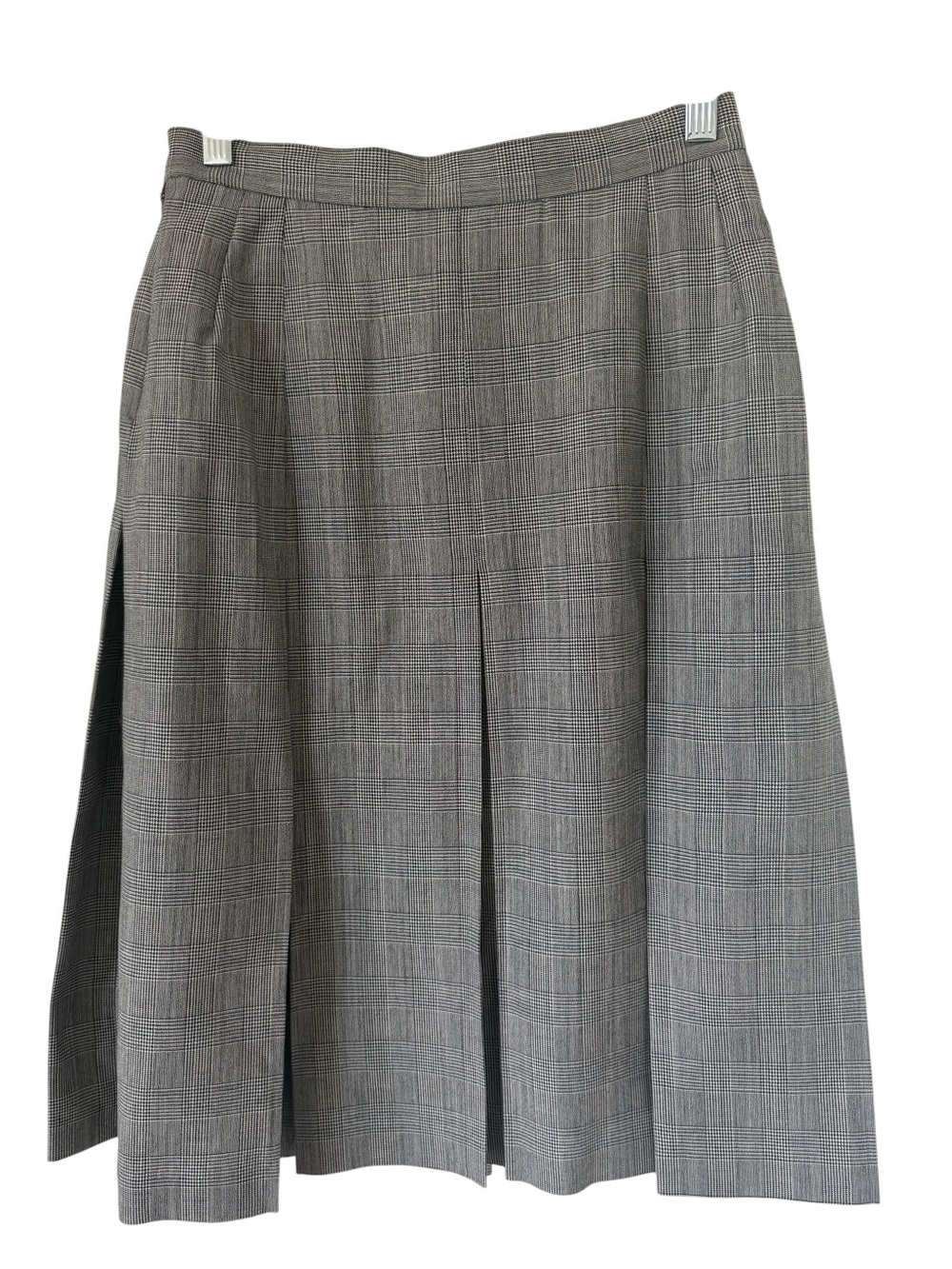 NWT Jaeger New Wool Glen Plaid Midi Skirt US 6 Made in Britain Lauren Style